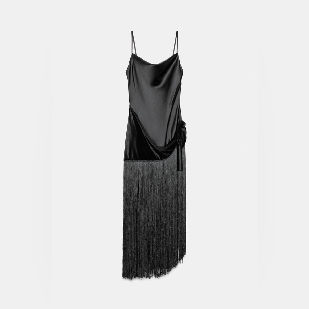 ✨LAST ZARA COMBINATION FRINGE LONG DRESS - Picture 13 of 17